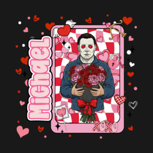 Michael Valentine Horror Characters Valentines Day Pink Graphic T-Shirt