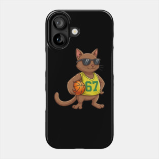 Cat Basketball 67 Gen Alpha Slang Sports Phone Case