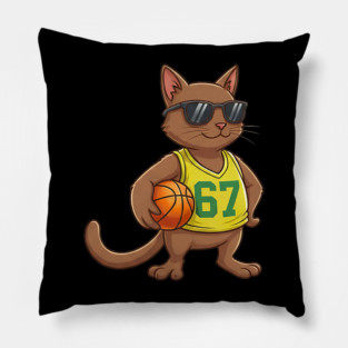 Cat Basketball 67 Gen Alpha Slang Sports Pillow