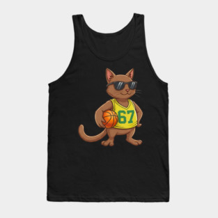 Cat Basketball 67 Gen Alpha Slang Sports Tank Top
