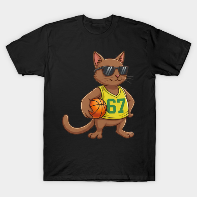 Cat Basketball 67 Gen Alpha Slang Sports T-Shirt by yangho