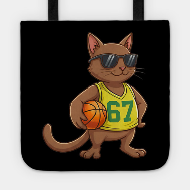 Cat Basketball 67 Gen Alpha Slang Sports Tote by yangho