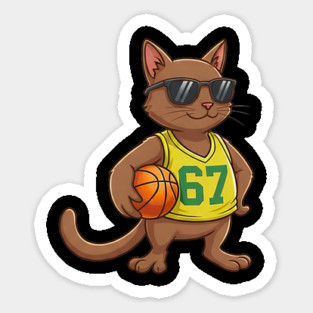 Cat Basketball 67 Gen Alpha Slang Sports Sticker