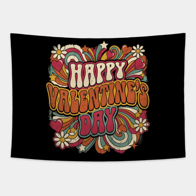 Happy Valentine's Day Tapestry by Creatifly Graphic Tees