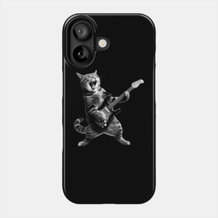 Cat Playing Guitar Rock and Roll Rock Star Phone Case