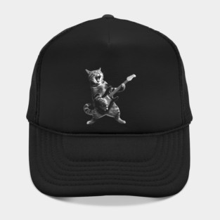 Cat Playing Guitar Rock and Roll Rock Star Hat
