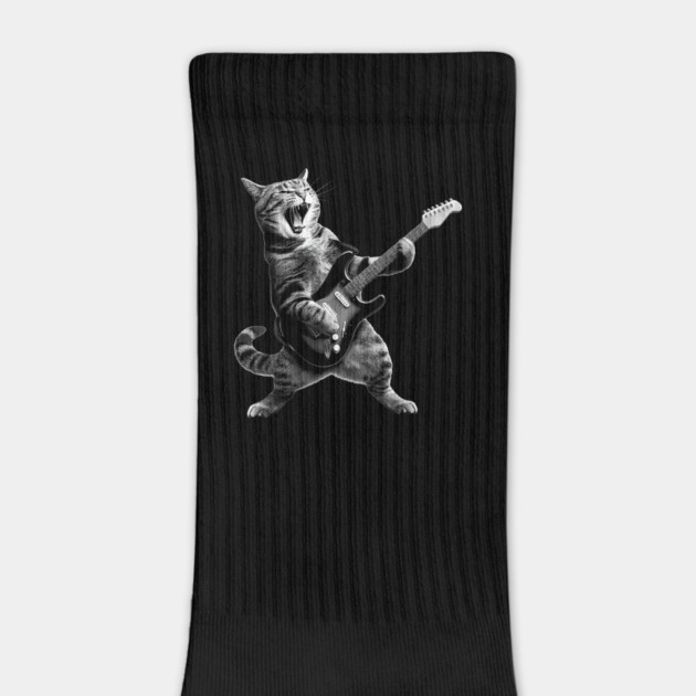 Cat Playing Guitar Rock and Roll Rock Star by yangho