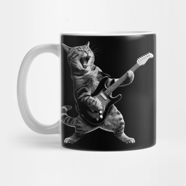 Cat Playing Guitar Rock and Roll Rock Star by yangho