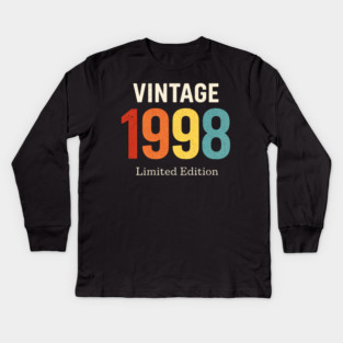 Vintage 1998 Limited Edition Birthday Gift Kids Long Sleeve T-Shirt