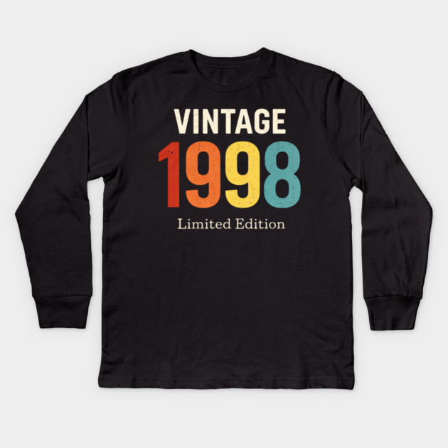 Vintage 1998 Limited Edition Birthday Gift Kids Long Sleeve T-Shirt by ArtistTee ⭐⭐⭐⭐⭐