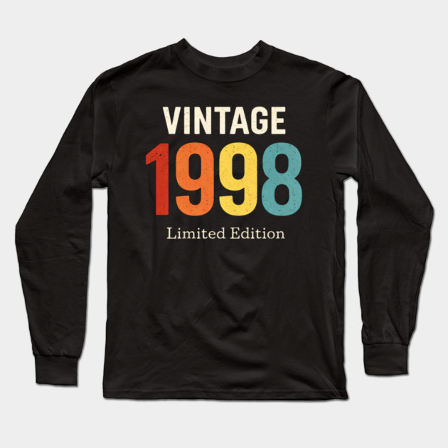 Vintage 1998 Limited Edition Birthday Gift Long Sleeve T-Shirt by ArtistTee ⭐⭐⭐⭐⭐