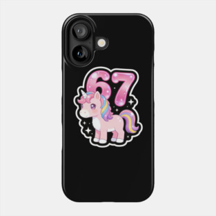 67 Unicorn Birthday Party Cute Number Phone Case