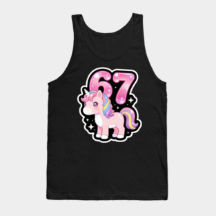 67 Unicorn Birthday Party Cute Number Tank Top