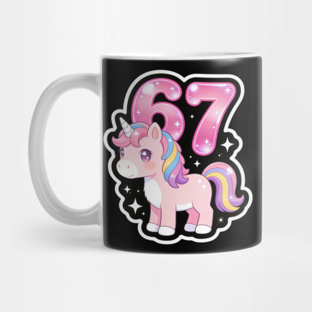 67 Unicorn Birthday Party Cute Number by ArtistTee ⭐⭐⭐⭐⭐