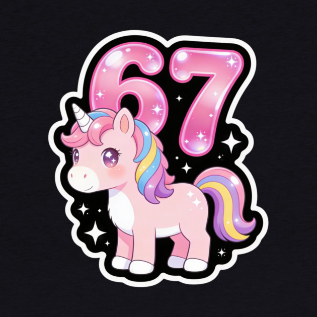 67 Unicorn Birthday Party Cute Number by ArtistTee ⭐⭐⭐⭐⭐