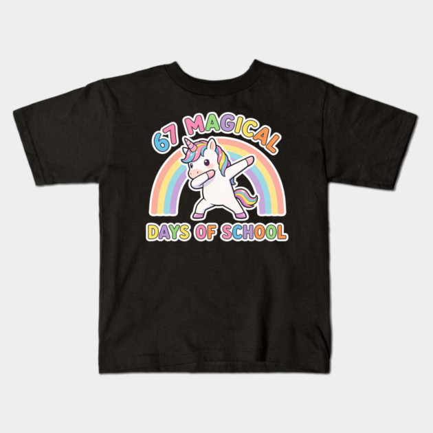 67 Magical Days Of School Unicorn Dab Rainbow Kids T-Shirt by ArtistTee ⭐⭐⭐⭐⭐