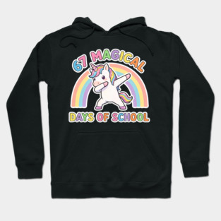 67 Magical Days Of School Unicorn Dab Rainbow Hoodie