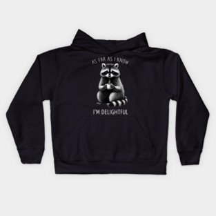 As Far As I Know I'm Delightful Funny Raccoon Kids Hoodie