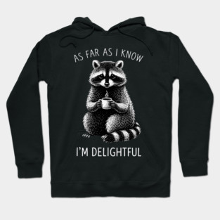 As Far As I Know I'm Delightful Funny Raccoon Hoodie