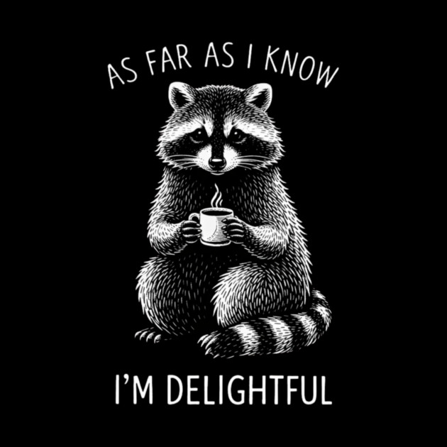 As Far As I Know I'm Delightful Funny Raccoon by ArtistTee ⭐⭐⭐⭐⭐