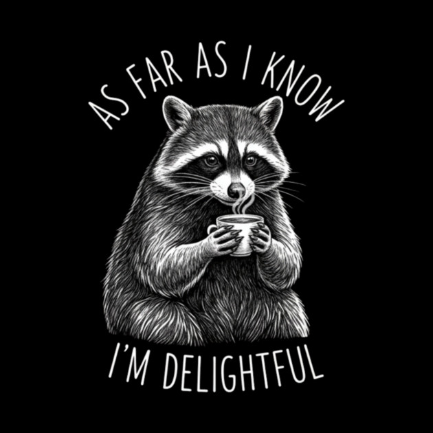 As Far As I Know I'm Delightful Raccoon Coffee Humor by ArtistTee ⭐⭐⭐⭐⭐