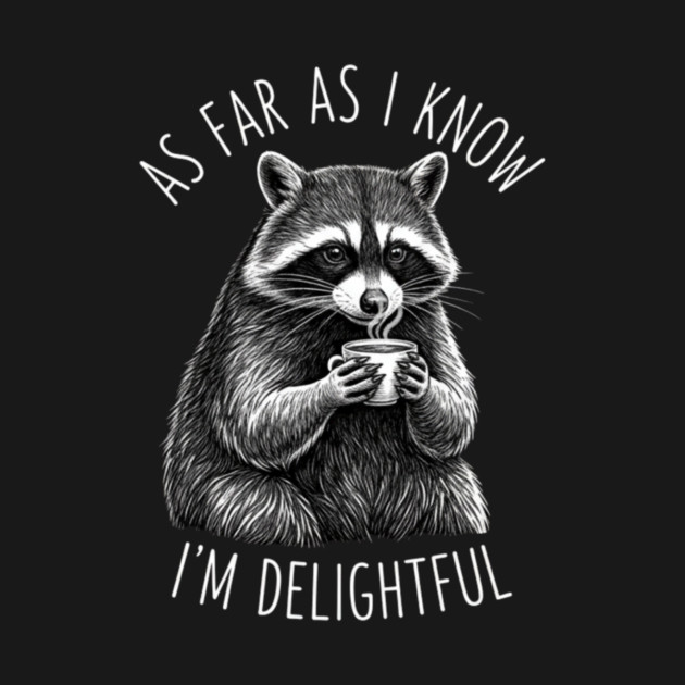 As Far As I Know I'm Delightful Raccoon Coffee Humor by ArtistTee ⭐⭐⭐⭐⭐