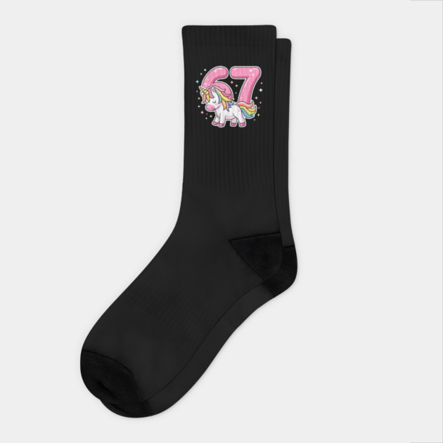 67 Unicorn Birthday Celebration Socks by ArtistTee ⭐⭐⭐⭐⭐