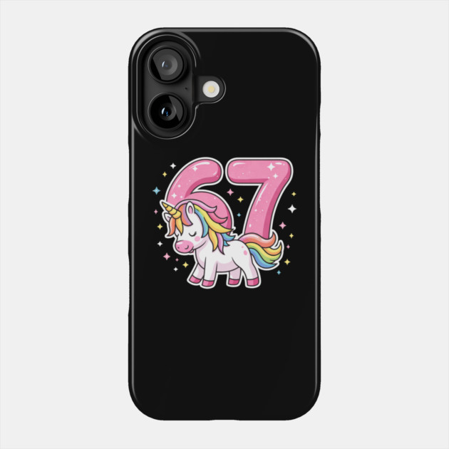 67 Unicorn Birthday Celebration Phone Case by ArtistTee ⭐⭐⭐⭐⭐