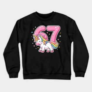67 Unicorn Birthday Celebration Crewneck Sweatshirt