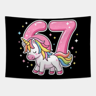 67 Unicorn Birthday Celebration Tapestry