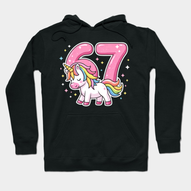 67 Unicorn Birthday Celebration Hoodie by ArtistTee ⭐⭐⭐⭐⭐