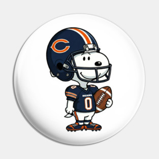 Snoopy Holding Football In chicago Jersey Pin