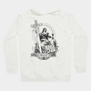 Our Blessed Mother Mary Traditional Latin Vintage Catholic Hoodie