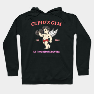 Cupid's Gym Est. 1601 Lifting Before Loving Funny Valentine Hoodie