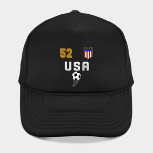 American USA Flag Soccer Jersey Favorite Lucky Number 52 Women Men Hat