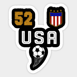 American USA Flag Soccer Jersey Favorite Lucky Number 52 Women Men Sticker