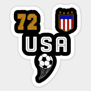 American USA Flag Soccer Jersey Favorite Lucky Number 72 Women Men Sticker