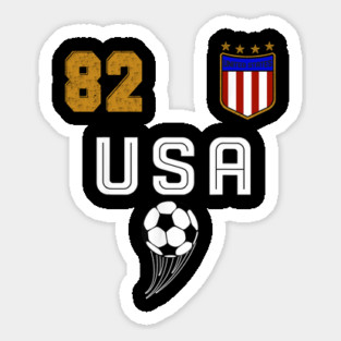 American USA Flag Soccer Jersey Favorite Lucky Number 82 Women Men Sticker