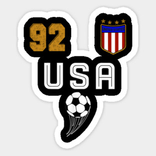 American USA Flag Soccer Jersey Favorite Lucky Number 92 Women Men Sticker