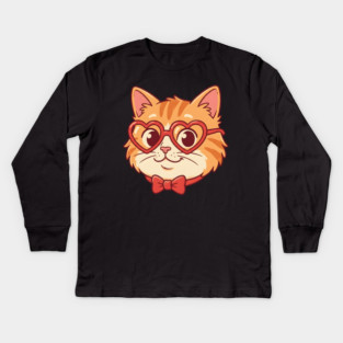 Valentine Cat Kids Long Sleeve T-Shirt