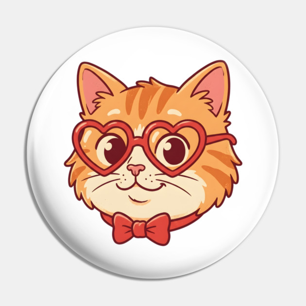 Valentine Cat Pin by Creatifly Graphic Tees