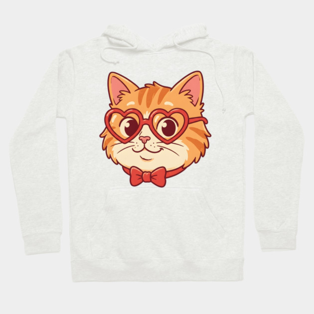 Valentine Cat Hoodie by Creatifly Graphic Tees