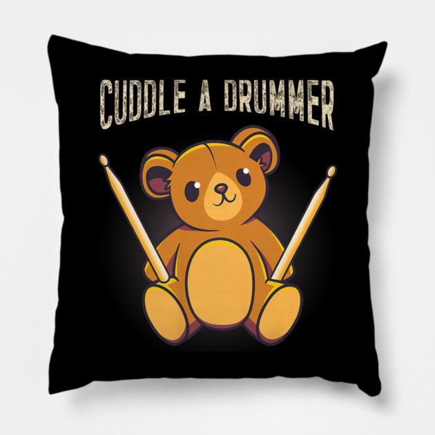 Cute Drummer Bear Drum Set Drumming Pillow by yangho