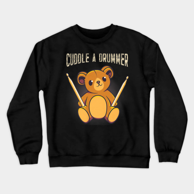 Cute Drummer Bear Drum Set Drumming Crewneck Sweatshirt by yangho