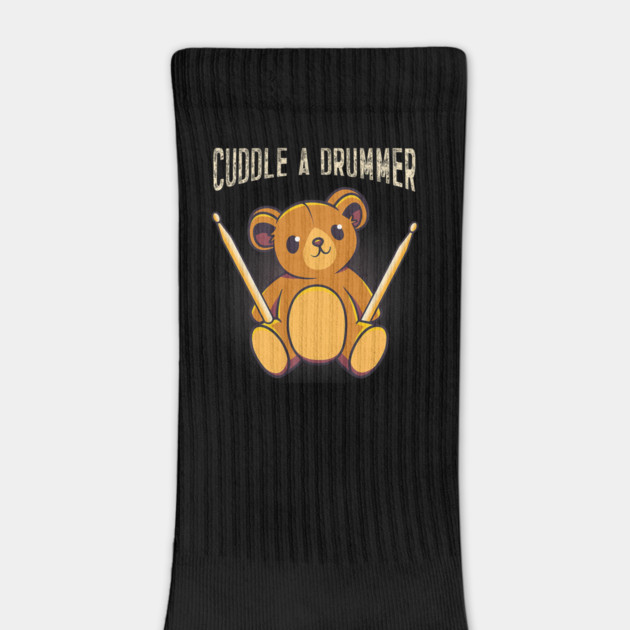 Cute Drummer Bear Drum Set Drumming by yangho