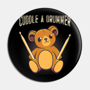 Cute Drummer Bear Drum Set Drumming Pin