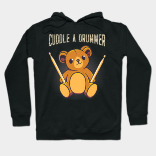 Cute Drummer Bear Drum Set Drumming Hoodie