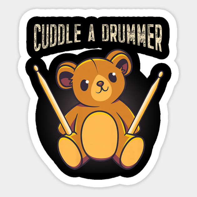 Cute Drummer Bear Drum Set Drumming Sticker by yangho