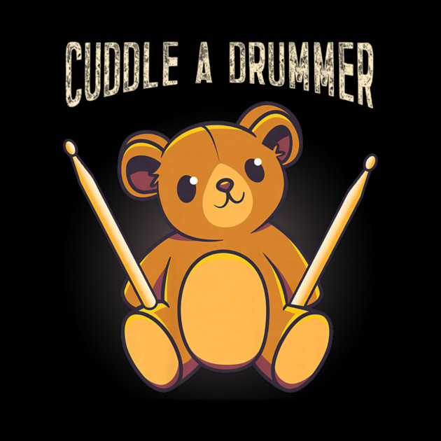 Cute Drummer Bear Drum Set Drumming by yangho