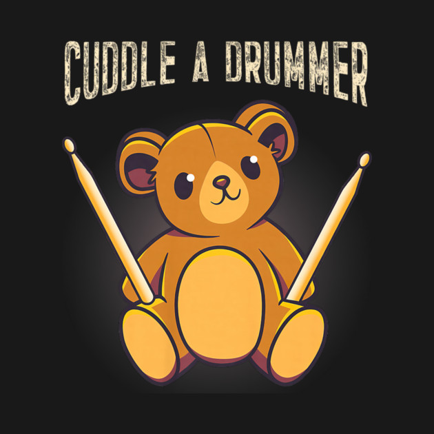 Cute Drummer Bear Drum Set Drumming by yangho